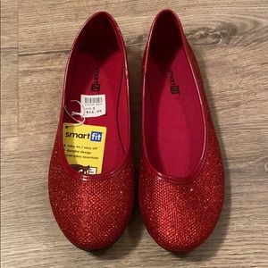 Red Shimmer Flats/“Ruby Red Slippers” - Size 3
